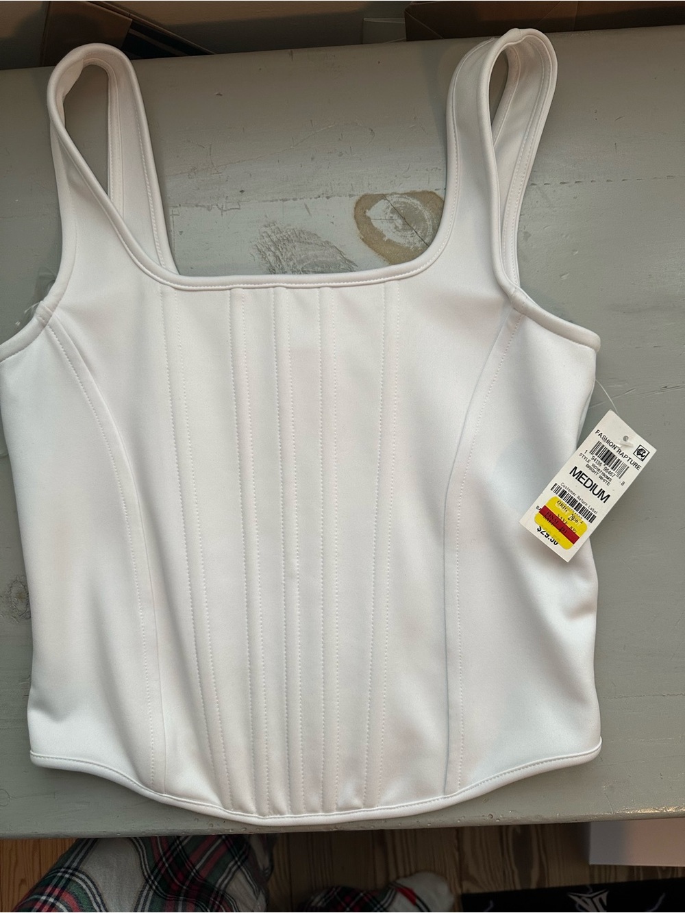 Bar III White Seamless Tank Top